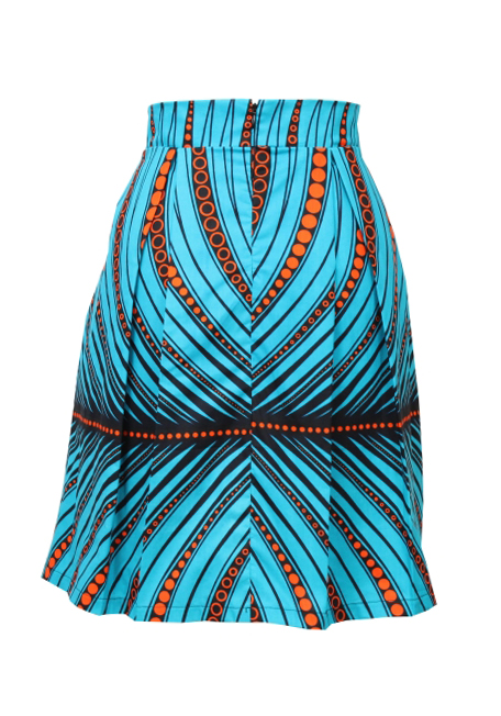 Taye-african-print-pleat-skirt-afrykanskie-spodnie-turquoise-orange-bead