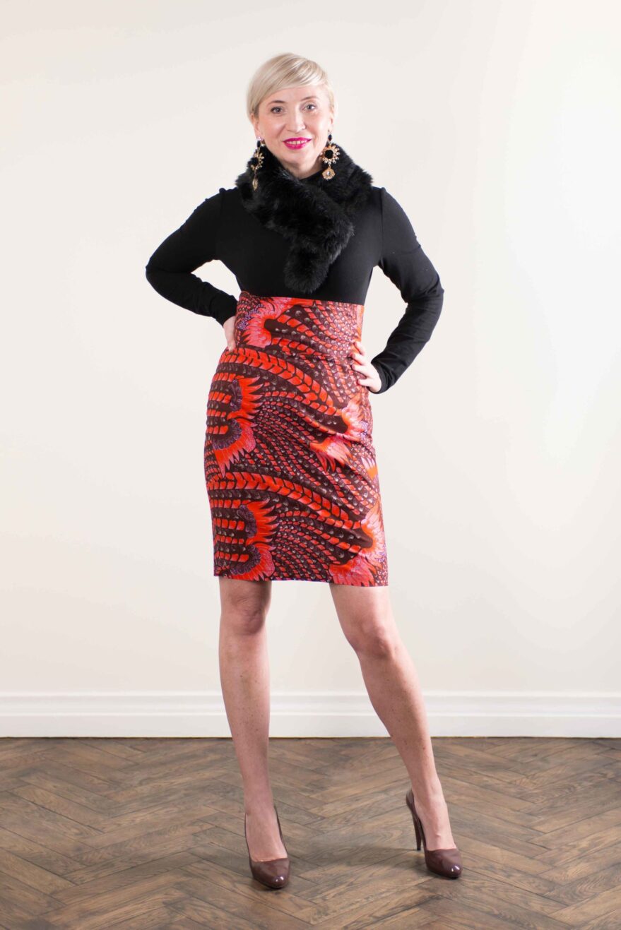 taye-afrykańskie-wzory-afrykański-wosk-ołówkowa-spodnica-moda-damskie-w-polsce-niebieski- Wysokim-stanem-Dara-czerwony-full-czarny-kobieta