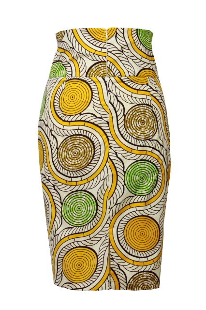 TAYE-Afrykańskie-wzory-afrykański-wosk-ołówkowa-spodnica-moda-damskie-w-polsce--zolta-spodnica-olowkowa-nini-back