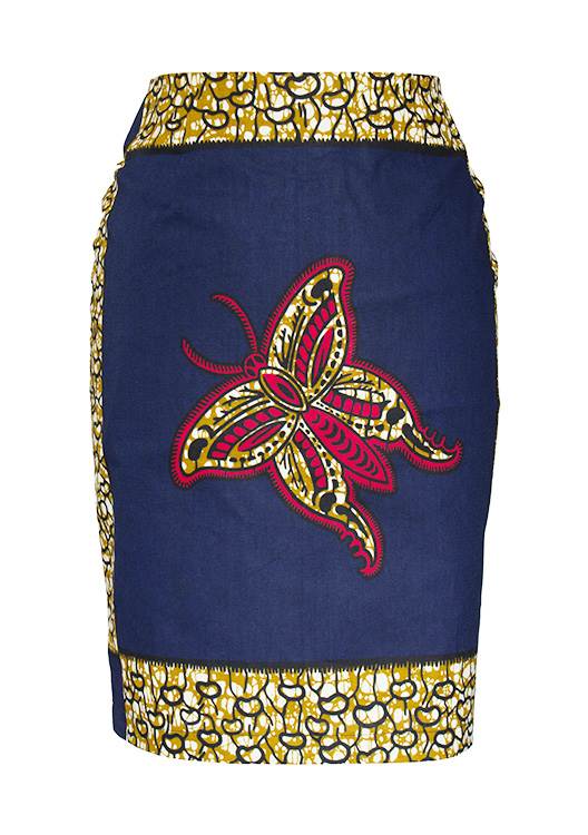 TAYE-Afrykańskie-wzory-afrykański-wosk-ołówkowa-spodnica-moda-damskie-w-polsce-butterfly-bean-front