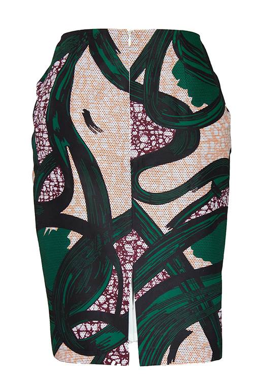 TAYE-Afrykańskie-wzory-ołówkowa-spodnice-zielony-i-Burgundia-damskie-spodinca-back-kobiety