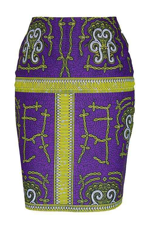 TAYE-Afrykańskie-wzory-afrykański-wosk-ołówkowa-spodnica-moda-damskie-w-polsce-fioletowy-zolty
