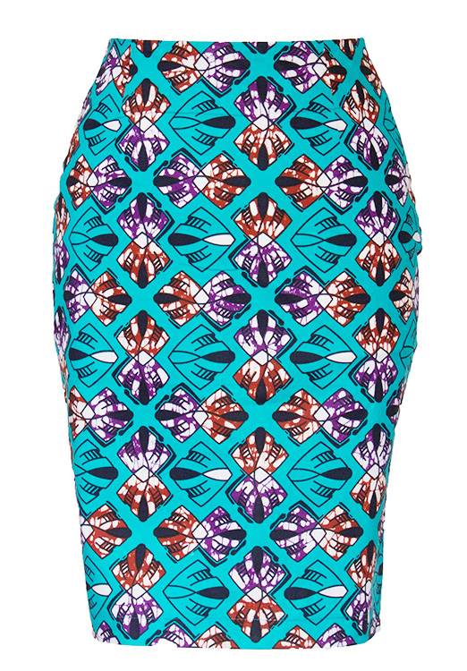 TAYE-Afrykańskie-wzory-afrykański-wosk-ołówkowa-spodnica-moda-damskie-w-polsce-kobieta-Niebieski-fioletowy-i-Burgundia-front