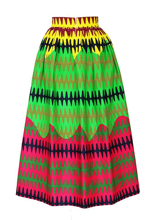TAYE-african-print-wax-maxi-skirt-spodnice-afrykanskie-maxi-lemon-yellow-pink-back