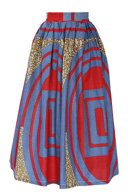 TAYE-african-print-wax-maxi-skirt-spodnice-afrykanskie-maxi-red-grey-brown-front