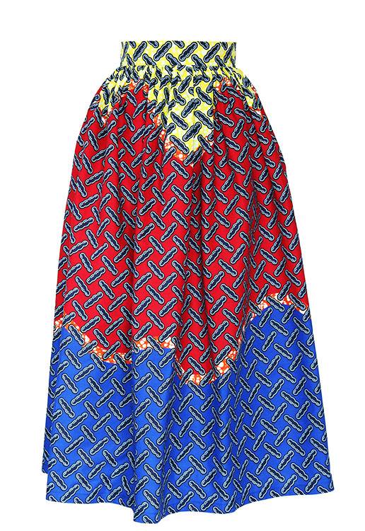 TAYE-african-print-wax-maxi-skirt-spodnice-afrykanskie-maxi-red-yellow-blue-front