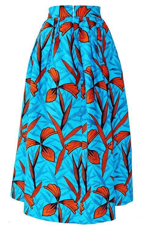 TAYE-african-print-wax-maxi-skirt-spodnice-afrykanskie-maxi-turquoise-orange-back