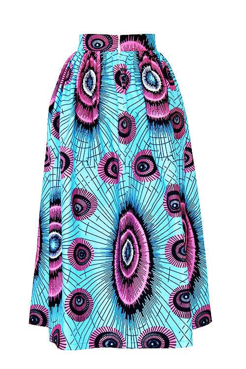 TAYE-african-print-wax-maxi-skirt-spodnice-afrykanskie-maxi-turquoise-pink-front