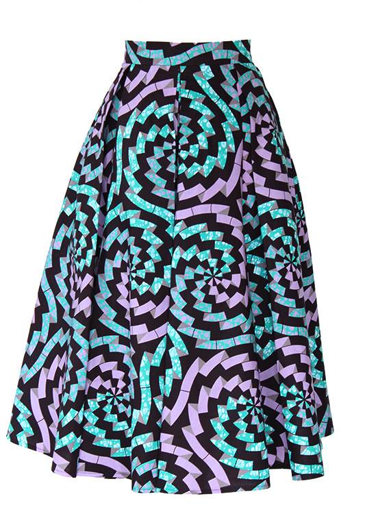 taye-afrykański-wosk-patterns-midi-spodnica-afrykanskie-kolor-spodnice-moda-kobieta-lilac-zielony-front