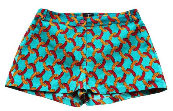 Taye-african-print-shorts-Afrykanskie-szorty-moda-polsce-green-olive-front