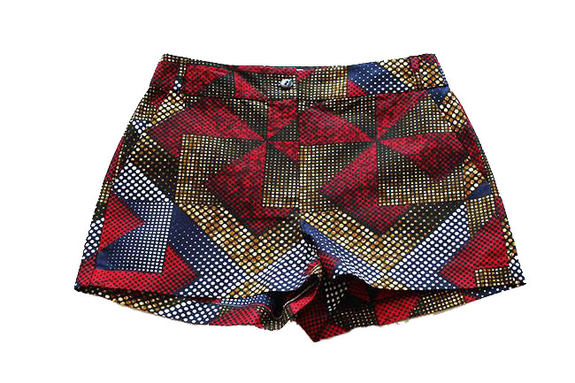 Taye-african-print-shorts-Afrykanskie-szorty-moda-polsce-navy-red-white-front1