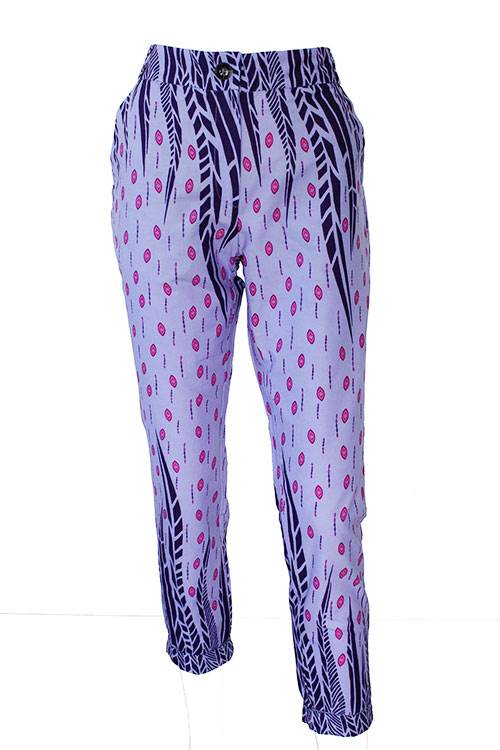 Taye-african-print-trouser-afrykanskie-spodnie-purple-lilac-pink-front