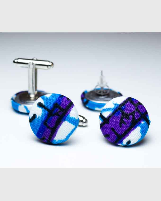 Tayo Cufflinks and Earrings Couple's Set - TAYE - Shop African prints ...